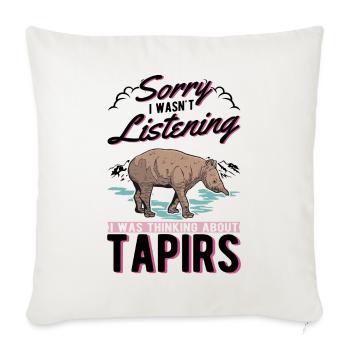 Tapir Cadeau Tapir des plaines Tapirdae Tapir - Housse de coussin décorative 45 x 45 cm - blanc nature - Devant