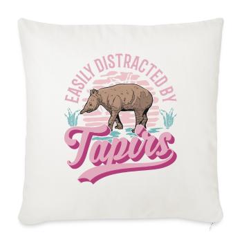 Facilement distrait par les tapirs - Housse de coussin décorative 45 x 45 cm - blanc nature - Devant