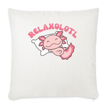Relaxolotl Axolotl amoureux doux animaux relax - Housse de coussin décorative 45 x 45 cm - blanc nature - Devant