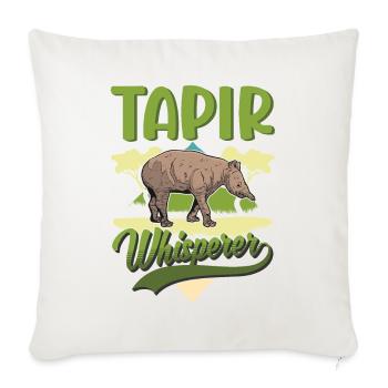 Tapir Whispering lowland tapir - Sofa pillowcase 17,3'' x 17,3'' (45 x 45 cm) - natural white - Front