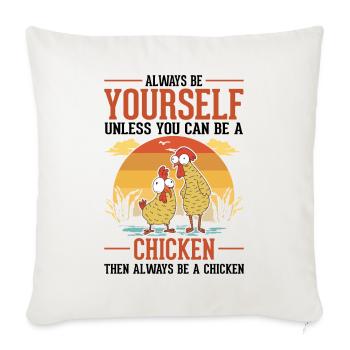 Poulets Élevage de poulets Éleveur de poulets - Housse de coussin décorative 45 x 45 cm - blanc nature - Devant