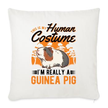 Costume de cochon d’Inde Halloween - Housse de coussin décorative 45 x 45 cm - blanc nature - Devant