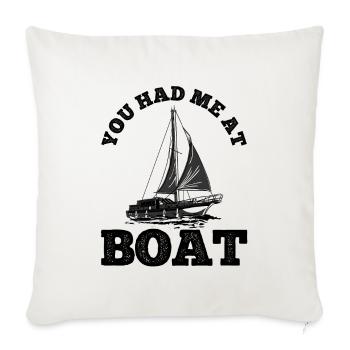 Segelboot Kapitän Spruch Zum Segeln - Sofakissenbezug 45 x 45 cm - Naturweiß  - Vorne
