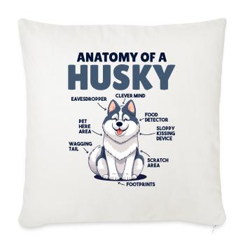 Dog Explanation Anatomy of a Husky - Sofa pillowcase 17,3'' x 17,3'' (45 x 45 cm) - natural white - Front