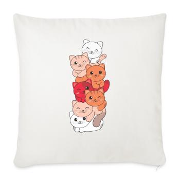 Paragirl Flag Pride LGBTQ Cute Cat Stack - Sofa pillowcase 17,3'' x 17,3'' (45 x 45 cm) - natural white - Front