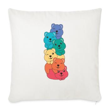 Rainbow Flag Pride LGBTQ Cute Quokka Stack - Sofa pillowcase 17,3'' x 17,3'' (45 x 45 cm) - natural white - Front