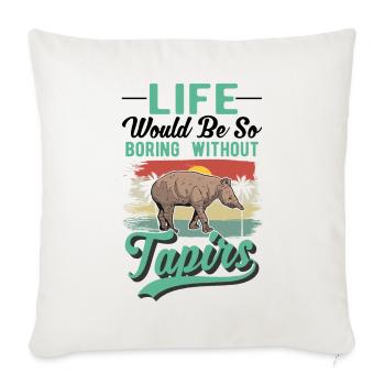 Tapir Gift Lowland Tapir Tapirdae Tapir - Sofa pillowcase 17,3'' x 17,3'' (45 x 45 cm) - natural white - Front
