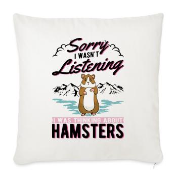 Hamster Hamster Wheel Gold Hamster Hamster - Sofa pillowcase 17,3'' x 17,3'' (45 x 45 cm) - natural white - Front