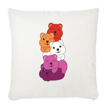 Lesbian Flag Pride LGBTQ Cute Quokka Stack - Sofa pillowcase 17,3'' x 17,3'' (45 x 45 cm) - natural white - Front