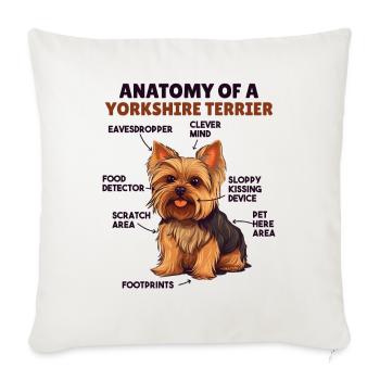 Dog explanation Anatomy of a Yorkshire Terrier - Sofa pillowcase 17,3'' x 17,3'' (45 x 45 cm) - natural white - Front