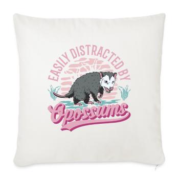Facilement distrait par Opossums Possum Marsupial - Housse de coussin décorative 45 x 45 cm - blanc nature - Devant