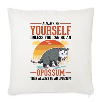 Opossum Cadeau Marsupial Opossum - Housse de coussin décorative 45 x 45 cm - blanc nature - Devant