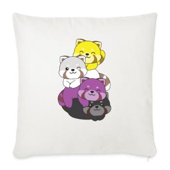 Nonbinary Flag Pride LGBTQ Cute Red Panda - Sofa pillowcase 17,3'' x 17,3'' (45 x 45 cm) - natural white - Front