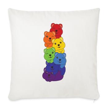 Quokka arc-en-ciel Mignon Quokka coloré pour les enfants - Housse de coussin décorative 45 x 45 cm - blanc nature - Devant