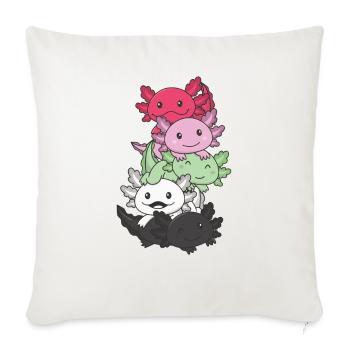Drapeau réciproque Fierté LGBTQ Mignon Axolotl - Housse de coussin décorative 45 x 45 cm - blanc nature - Devant