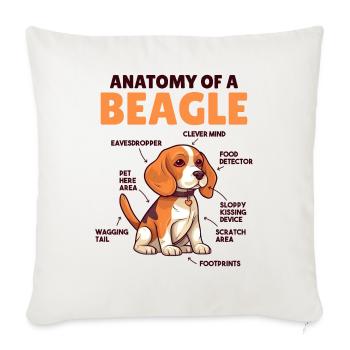 Dog Explanation Anatomy of a Beagle - Sofa pillowcase 17,3'' x 17,3'' (45 x 45 cm) - natural white - Front