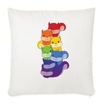 Rainbow Squirrel Cute Colorful Squirrel - Sofa pillowcase 17,3'' x 17,3'' (45 x 45 cm) - natural white - Front