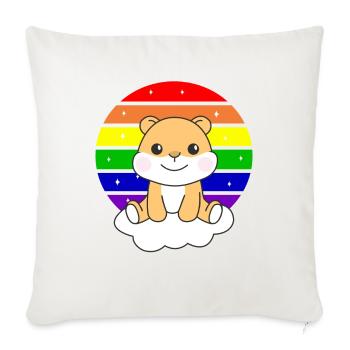 Hamster colorful rainbow for kids cute hamster - Sofa pillowcase 17,3'' x 17,3'' (45 x 45 cm) - natural white - Front