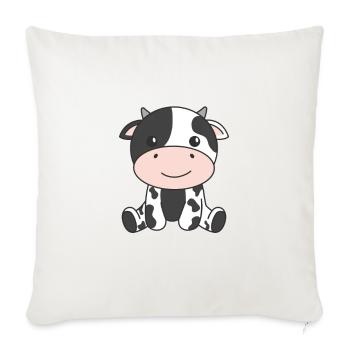 vache animaux mignons pour enfants manga vaches - Housse de coussin décorative 45 x 45 cm - blanc nature - Devant