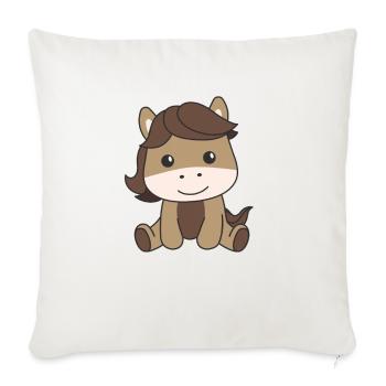 Horse cute animals for kids manga horses - Sofa pillowcase 17,3'' x 17,3'' (45 x 45 cm) - natural white - Front