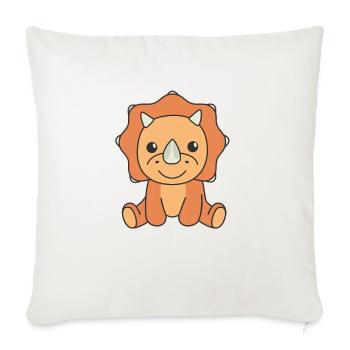 Triceratops animaux mignons pour enfants manga dinos - Housse de coussin décorative 45 x 45 cm - blanc nature - Devant