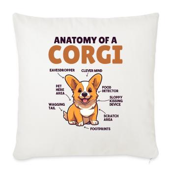 Dog explanation Anatomy of a Corgi - Sofa pillowcase 17,3'' x 17,3'' (45 x 45 cm) - natural white - Front