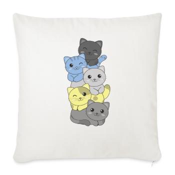Periboy Flag Pride LGBTQ Cute Cat Stack - Sofa pillowcase 17,3'' x 17,3'' (45 x 45 cm) - natural white - Front