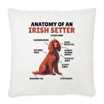 Dog Explanation Anatomy of an Irish Setter - Sofa pillowcase 17,3'' x 17,3'' (45 x 45 cm) - natural white - Front