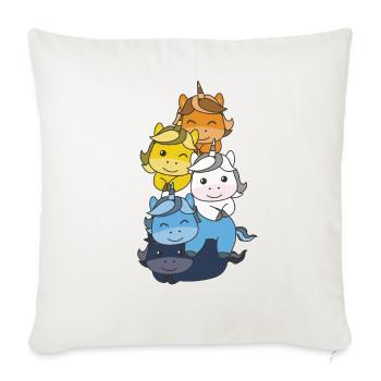 Aroace Flag Pride LGBTQ Cute Unicorn Stack - Sofa pillowcase 17,3'' x 17,3'' (45 x 45 cm) - natural white - Front