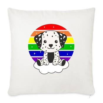 Dalmatian colorful rainbow for kids cute dog - Sofa pillowcase 17,3'' x 17,3'' (45 x 45 cm) - natural white - Front