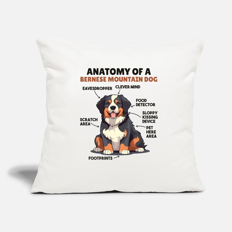 Explication du chien Anatomie d’un bouvier bernois Housse de coussin décorative 45 x 45 cm