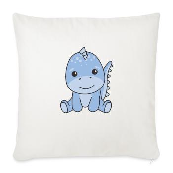 Dino animaux mignons pour enfants manga dinos - Housse de coussin décorative 45 x 45 cm - blanc nature - Devant