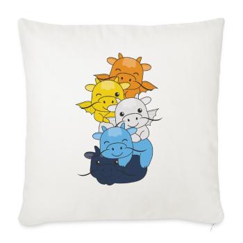 Aroace Flag Pride LGBTQ süßer Drache Stapel - Sofakissenbezug 45 x 45 cm - Naturweiß  - Vorne