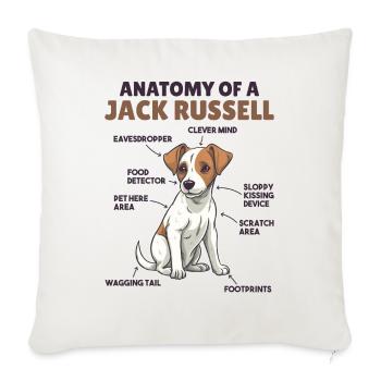 Hunde Erklärung Anatomy eines Jack Russell - Sofakissenbezug 45 x 45 cm - Naturweiß  - Vorne