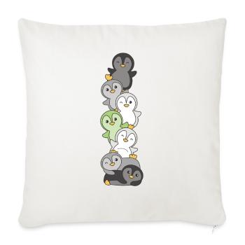 Agender Flag Pride LGBTQ Cute Penguin Stack - Sofa pillowcase 17,3'' x 17,3'' (45 x 45 cm) - natural white - Front