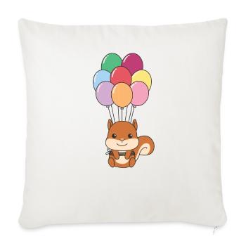 Squirrel flies after with colorful balloons - Sofa pillowcase 17,3'' x 17,3'' (45 x 45 cm) - natural white - Front