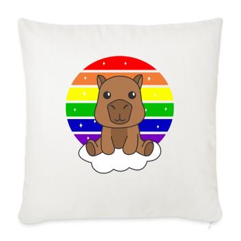 Capybara colorful rainbow for kids cute animal - Sofa pillowcase 17,3'' x 17,3'' (45 x 45 cm) - natural white - Front