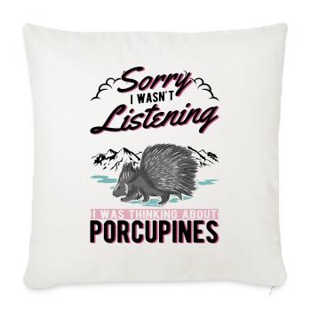 Porcupine Gift Porcupine - Sofa pillowcase 17,3'' x 17,3'' (45 x 45 cm) - natural white - Front