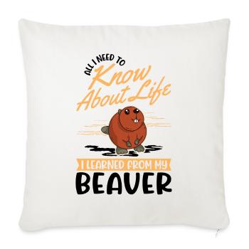 Castor Cadeau Castor Barrage Castor - Housse de coussin décorative 45 x 45 cm - blanc nature - Devant