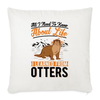 Otter Fischotter Seeotter - Sofakissenbezug 45 x 45 cm - Naturweiß  - Vorne