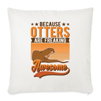 Loutre Cadeau Loutre Loutre Loutre Loutre de mer - Housse de coussin décorative 45 x 45 cm - blanc nature - Devant