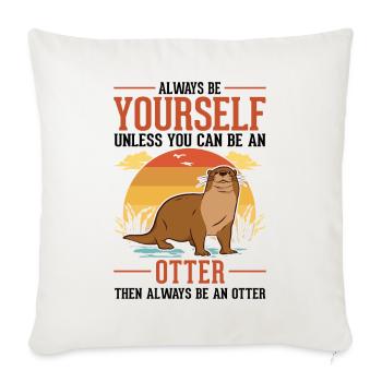 Loutre Cadeau Loutre Loutre Loutre Loutre de mer - Housse de coussin décorative 45 x 45 cm - blanc nature - Devant