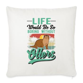 Loutre Cadeau Loutre Loutre Loutre Loutre de mer - Housse de coussin décorative 45 x 45 cm - blanc nature - Devant