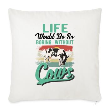 Cow cattle breeder farmer farmer cows - Sofa pillowcase 17,3'' x 17,3'' (45 x 45 cm) - natural white - Front