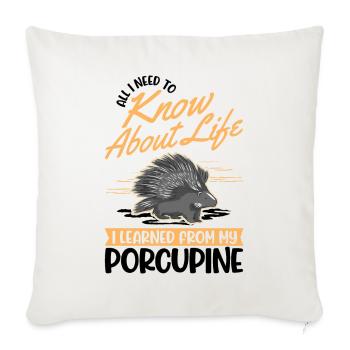 Porcupine Gift Porcupine - Sofa pillowcase 17,3'' x 17,3'' (45 x 45 cm) - natural white - Front