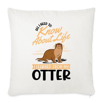 Loutre Cadeau Loutre Loutre Loutre Loutre de mer - Housse de coussin décorative 45 x 45 cm - blanc nature - Devant