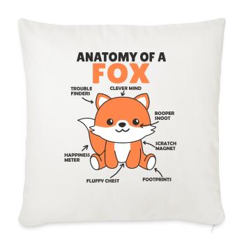 Cute Fox Explanation Anatomy of a Fox - Sofa pillowcase 17,3'' x 17,3'' (45 x 45 cm) - natural white - Front