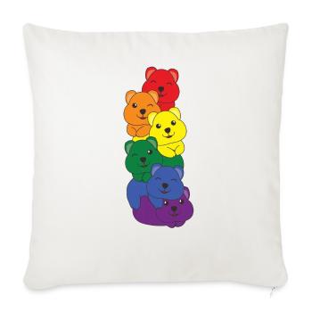 Rainbow Flag Pride LGBTQ Cute Quokka Stack - Sofa pillowcase 17,3'' x 17,3'' (45 x 45 cm) - natural white - Front