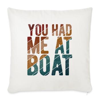 Segelboot Kapitän Spruch Zum Segeln - Sofakissenbezug 45 x 45 cm - Naturweiß  - Vorne