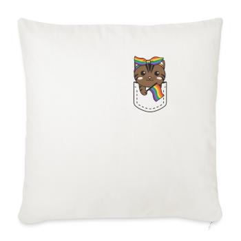Regenbogen Katze Flag Pride LGBTQ süße Katzen - Sofakissenbezug 45 x 45 cm - Naturweiß  - Vorne